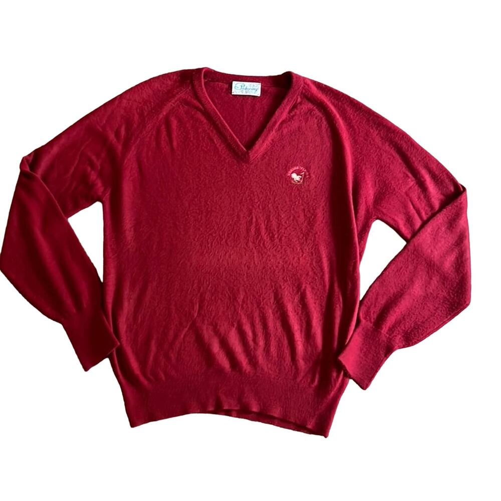 1980s Vintage Pickering V Neck Sweater- Large Virginia Tech G.C (Golf Course?)